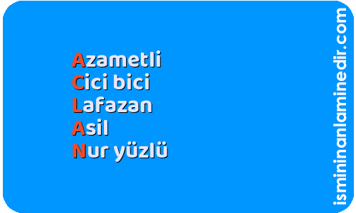 Aclan isminin anlamı