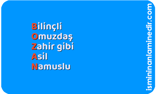 Bozan isminin anlamı