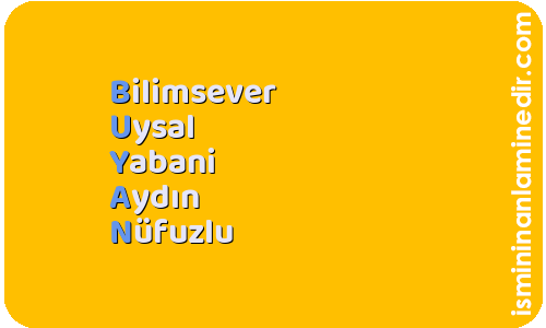 Buyan isminin anlamı