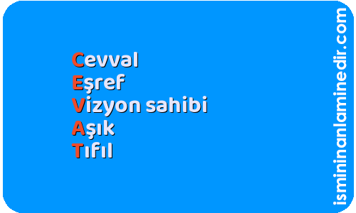 Cevat isminin anlamı