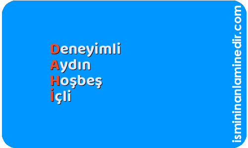 Dahi isminin anlamı