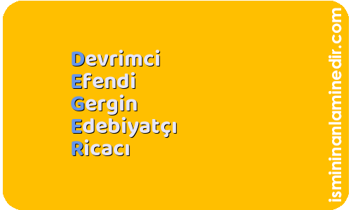 Değer isminin anlamı