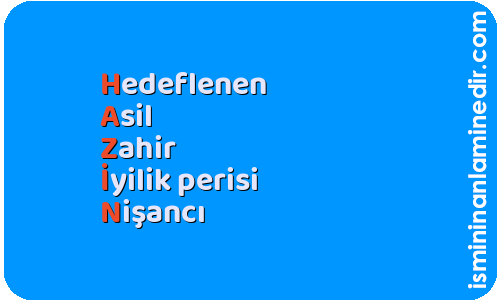 Hazin isminin anlamı