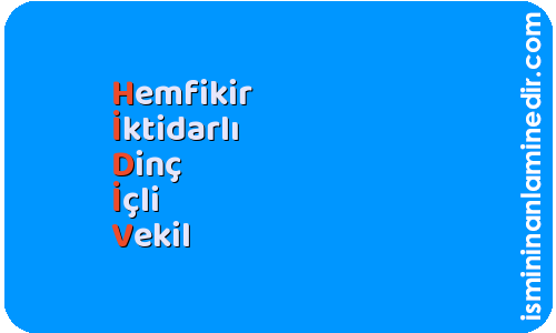 Hidiv isminin anlamı