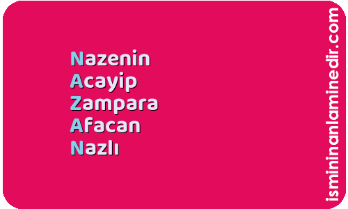 Nazan isminin anlamı