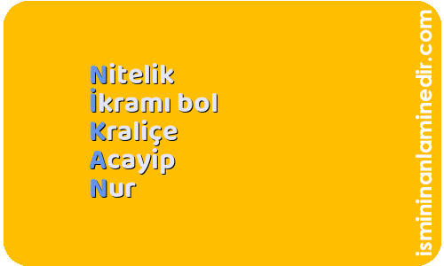 Nikan isminin anlamı