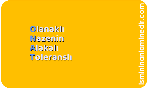 Onat isminin anlamı