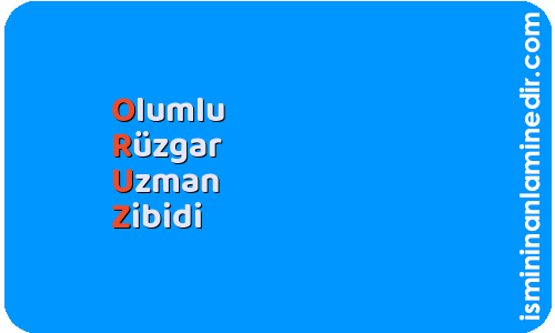 Oruz isminin anlamı