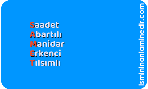 Samet isminin anlamı