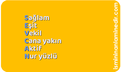 Sevcan isminin anlamı