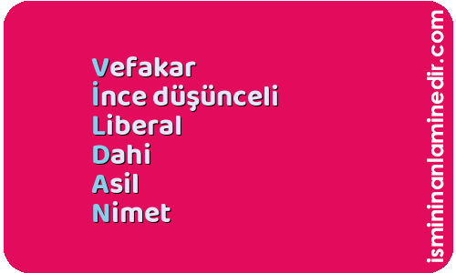 Vildan isminin anlamı